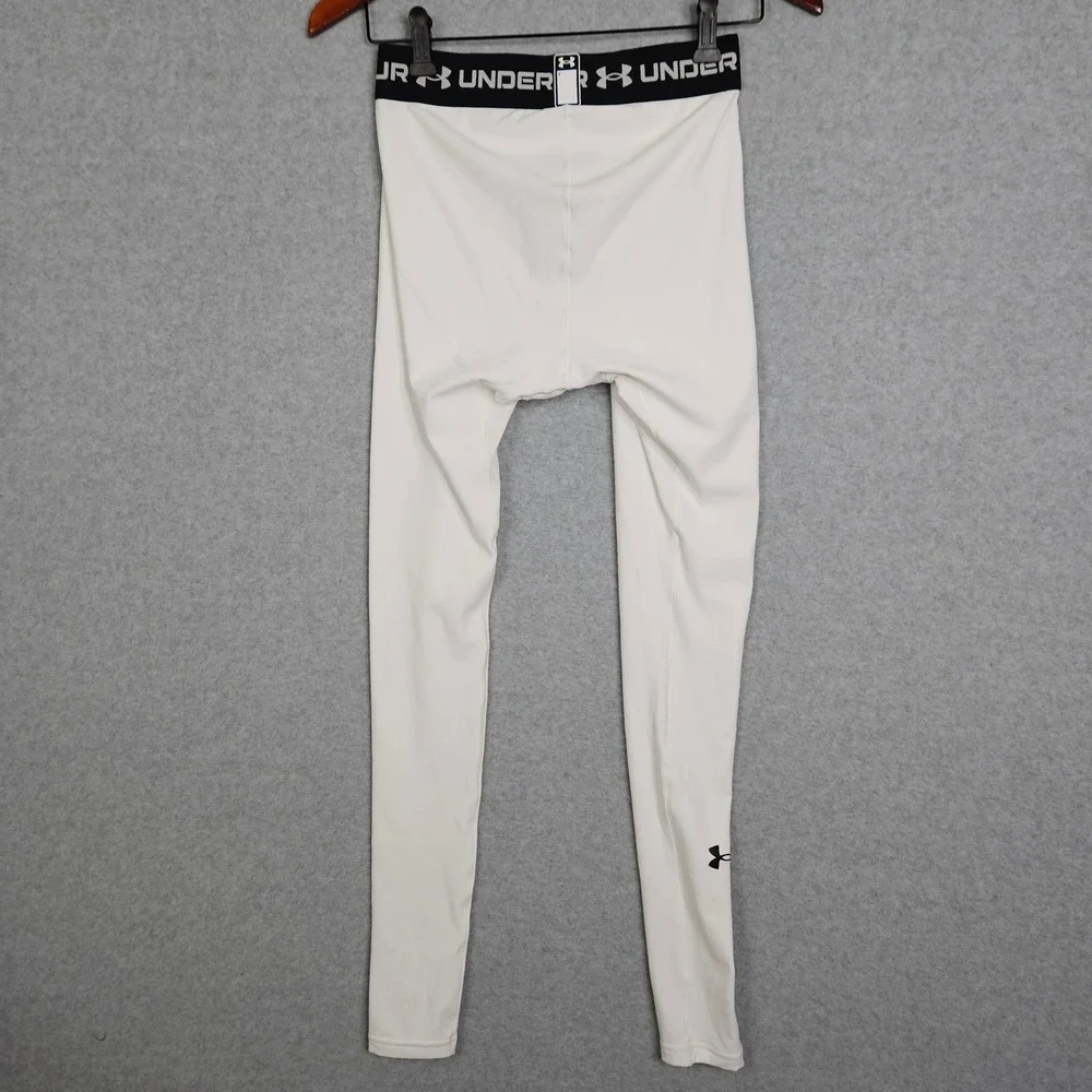 Under Armour Mens ColdGear OG Compression Leggings White 1388471 Medium New